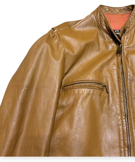 【USED】1970s HARLEY-DAVIDSON AMF シングルライダースジャケット ハーレーダビッドソン 革ジャン ブラウン