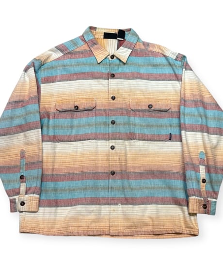 【USED】90s Patagonia  ヘビーフランネル  サニーストライプ  Lサイズ  ポルトガル製
