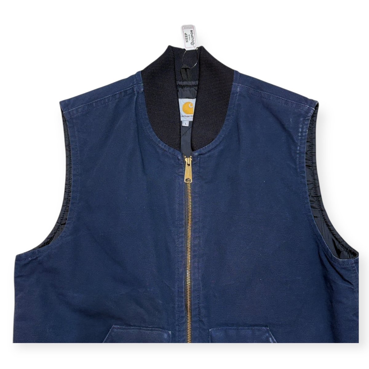 USED】2000s Carhartt カーハート DUCK VEST ネイビー Lサイズ