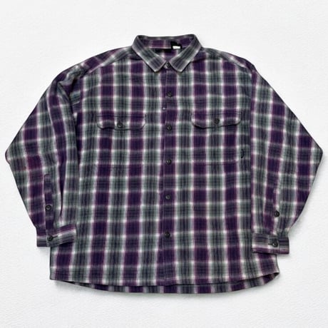 Patagonia シャツ パープル ポルトガル製 90s 古着 長袖シャツ 古着 90-00s ポルトガル製 Patagonia オーガニック コットン