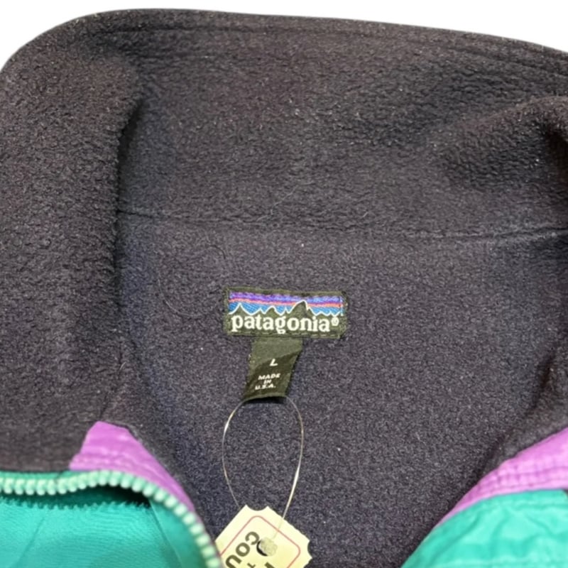 Patagonia シェルドシンチラ L 緑/紫 USED】1990s Patagonia シェルドシンチラ GREEN Lサイズ アメリカ