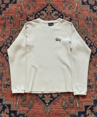 【NEW ITEM】 STUSSY  サーマル LS オートミール stock logo オートミール