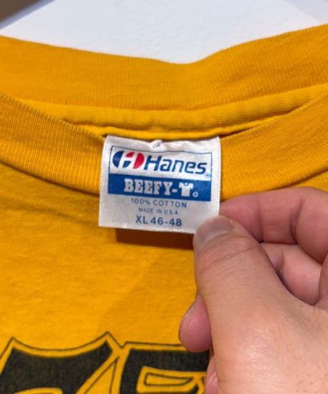 90s アートTシャツ　ZEN  イエロー　HANES BEEFY  XLサイズ