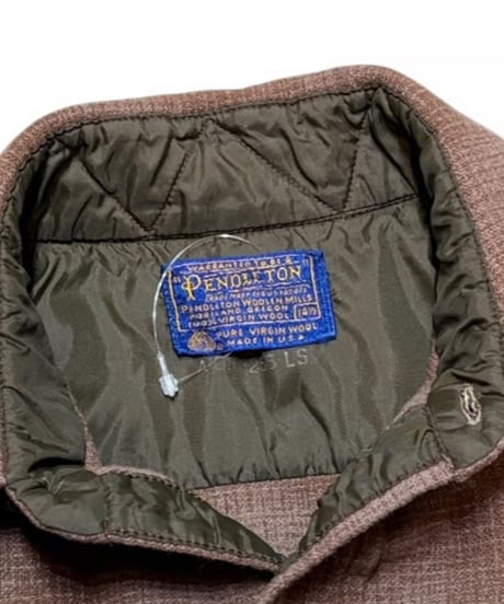 【USED】1970s PENDLETON ペンドルトンウールシャツ ブラウンオンブレ 14ハーフ ウエスタン