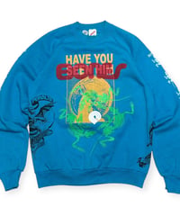 【USED】2000s POWELL PERALTA パウエル マルチプリント Bootleg クルーネックスウェット SKY BLUE Lサイズ