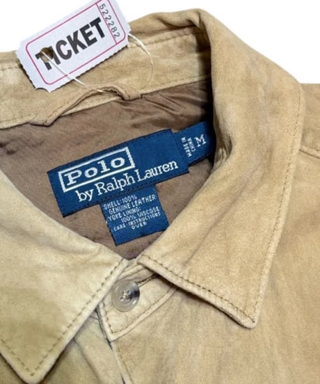 【USED】1990s Polo Ralph Lauren スエードシャツ ベージュ Mサイズ