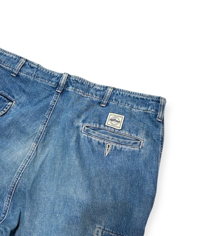 USED】1990s RRL デニムカーゴパンツ ショーツリメイク 三つ星タグ W34