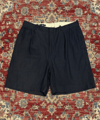 【USED】 1990s Polo Ralph Lauren ツータックショートパンツ インディゴ W35 リネン