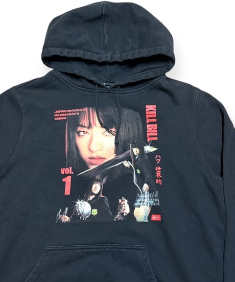 【USED】2000s HUF x KILL BILL MOVIE スウェットパーカー BLACK XLサイズ