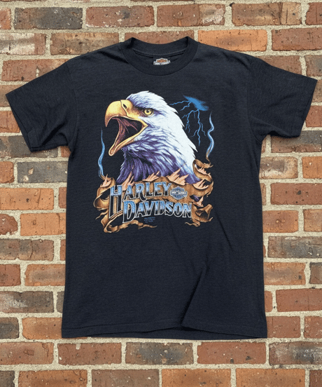 【USED】1990s HARLEY-DAVIDSON ハーレーダビッドソン 半袖Tシャツ ブラック Mサイズ  アメリカ製