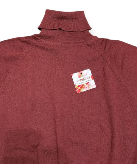 【DEADSTOCK】1980s McGREGOR マクレガー タートルネックニット バーガンディ Lサイズ