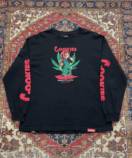 【USED】2000s COOKIES x CHUCKY LS T-SHIRTS BLACK XLサイズ
