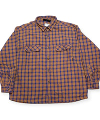 【USED】1990s Patagonia パタゴニア ヘビーフランネル オレンジチェック柄 Lサイズ ポルトガル製