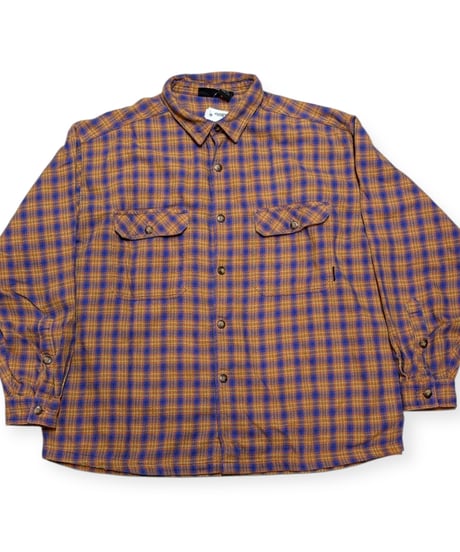 【USED】1990s Patagonia パタゴニア ヘビーフランネル オレンジチェック柄 Lサイズ ポルトガル製