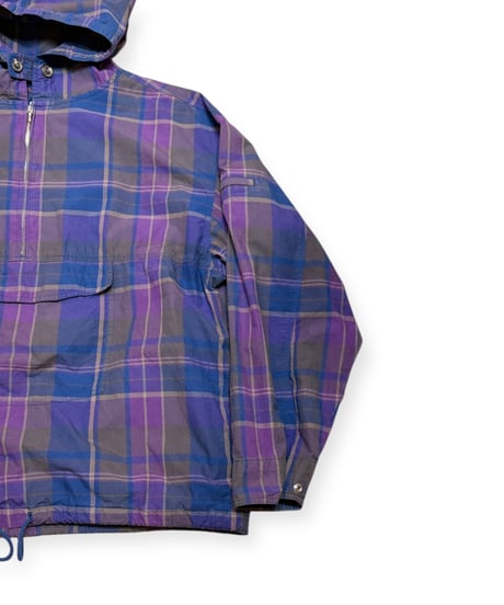 【USED】1990s GAP マドラスチェックアノラックパーカー Lサイズ パープル