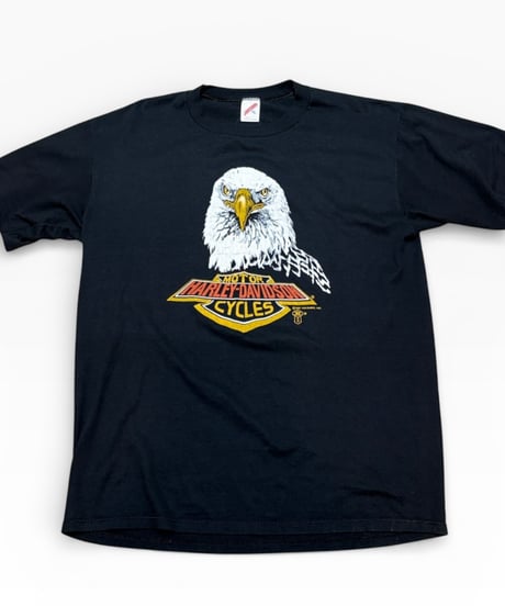 【USED】1980s HARLEY-DAVIDSON ハーレーダビッドソン 半袖Tシャツ ブラック Lサイズ アメリカ製