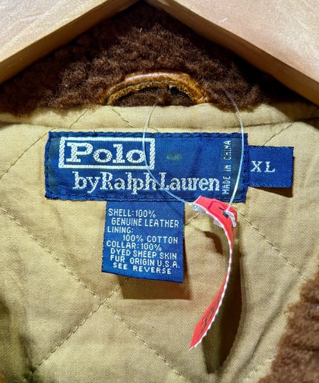 【USED】 90s Polo Ralph Lauren レザージャケット ボンバージャケット  ブラウン　XLサイズ