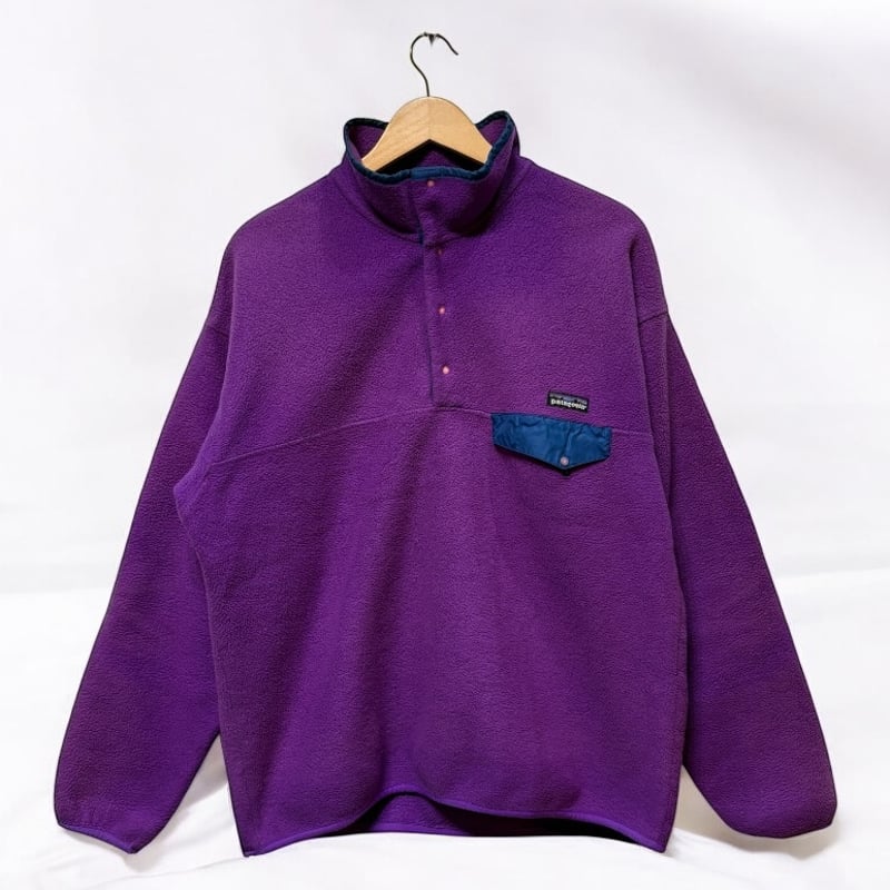 初期型LサイズPatagonia スナップt 80s 90s 90s Patagonia シンチラスナップT ブライトパープル Lサイズ 雪