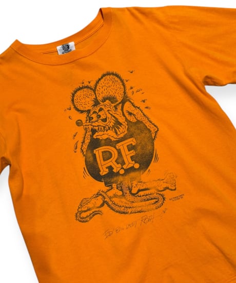 【USED】2000s RATFINK ラットフィンク SS T-SHIRT  オレンジ Mサイズ