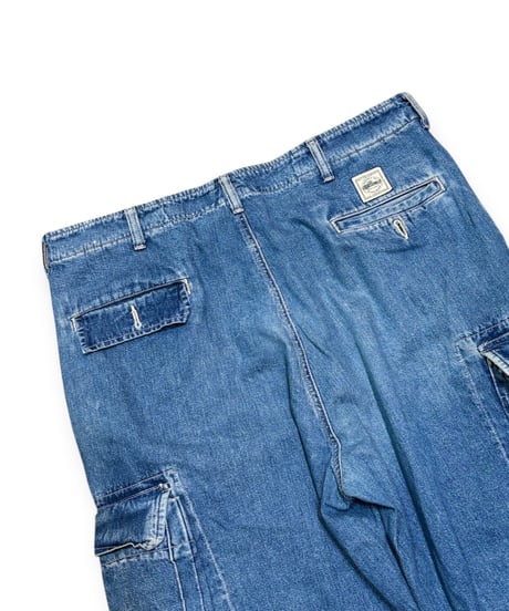 【USED】1990s RRL デニムカーゴパンツ インディゴ 三つ星タグ期  W34 USA製