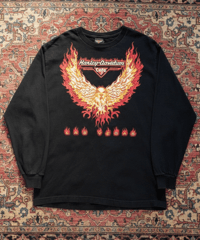 【USED】1990s HARLEY-DAVIDSON CAFE  Las Vegas ハーレーダビッドソンカフェラスベガス. LS T-SHIRTS ブラック Lサイズ アメリカ製