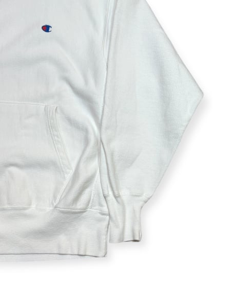 【USED】90s Champion RW HOODIE リバースウィーブフーディ Lサイズ  ホワイト アメリカ製