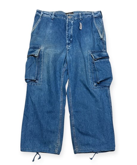 【USED】1990s RRL デニムカーゴパンツ インディゴ 三つ星タグ期  W34 USA製