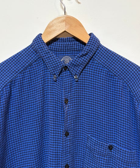 80年代のOLD GAP！BDのフランネルシャツ！ブルーブラックの千鳥柄！Mサイズ