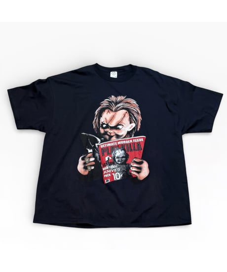 【USED】2000s チャッキー 半袖Tシャツ 3XL ブラック ミントコンディション