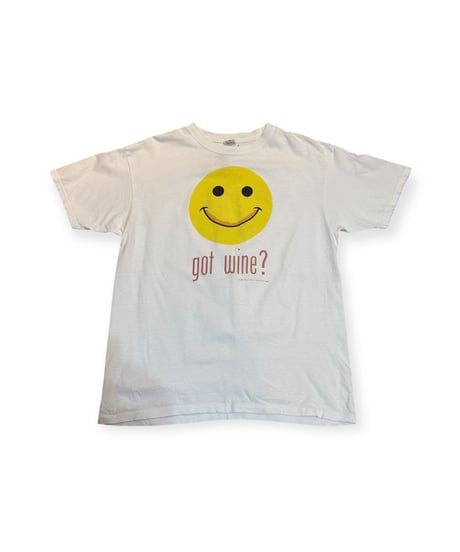 【USED】1990s got wine？ スマイリーフェイス WHITE Lサイズ
