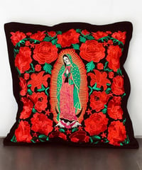 ESTRELLA STANDARD SELECT  Guadalupe Embroidered Cushion Cover A with Nude Cushion グアダルーペクッション