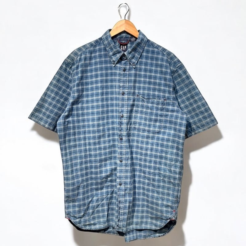 90s OLD GAP スタジャン　チェック　インディゴ　XL グッドレギュラー 4e650f918170addff5da27cd0f27d9