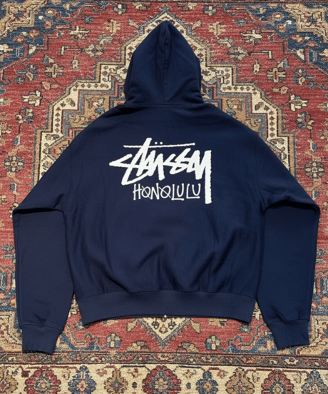 【NEW ITEM】  STUSSY   HONOLULU ホノルル限定   ZIP HOODIE   NAVY