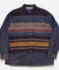 00s  Patagonia  パタゴニア　ヘビーフランネルシャツ　ブランケット柄　Lサイズ　ポルトガル製