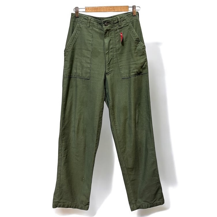70s US ARMY ベイカーパンツ オリーブ W30xL33 コットン100% |