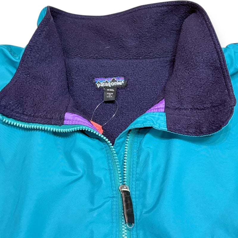 USED】1990s Patagonia シェルドシンチラジャケット ティールブルー XXL