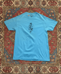 【USED】2000s ROSE SS T-SHIRTS 水色 Lサイズ