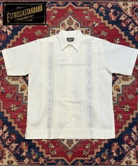 【NEW ITEM】ESTRELLA STANDARD S/S GUAYABERA  キューバシャツ (ホワイト、銀)