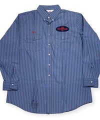 【DEADSTOCK】 1990s UNITOG  長袖ワークシャツ  17-17 1/2  企業ワッペン、刺繍入