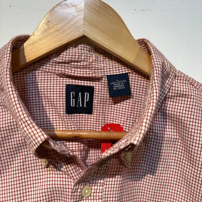 【OLD GAP】希少90s~ポルトガル製リネンシャツ　ブラウン　大きめサイズ 90s OLD GAP ポルトガル製 リネン プルオーバー シャツ