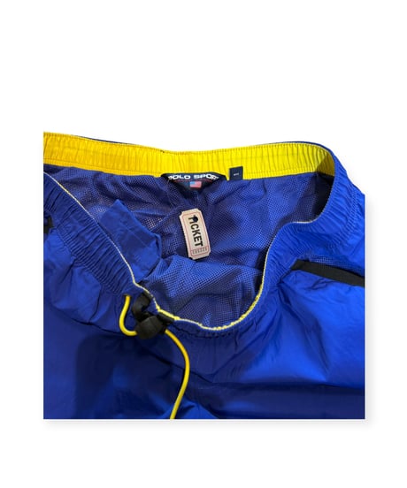 【USED】1990s POLO SPORTS 2Way ナイロンパンツ ブルー Lサイズ