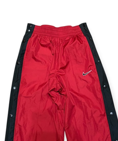 【USED】1990s NIKE ナイロンセットアップ RED ジャケットXL、パンツMサイズ