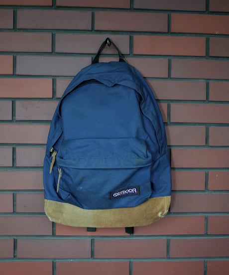 90s OUTDOOR PRODUCTS  デイパック　ネイビー　レザーボトム　アメリカ製