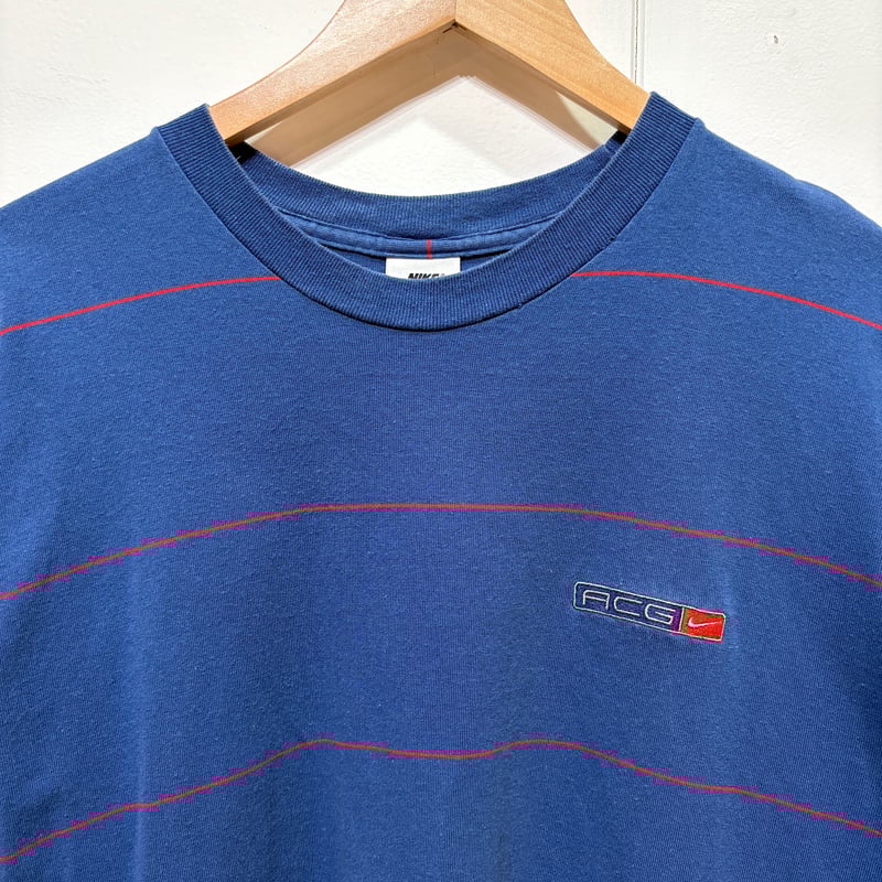 90s NIKE ACG ボーダーTシャツ 銀タグ Lサイズ NAVY | ATR STOR