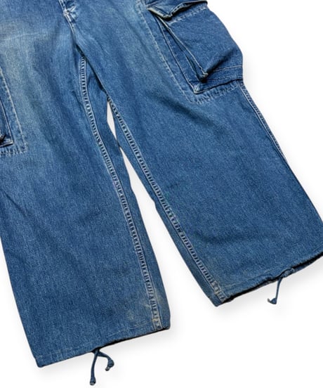 【USED】1990s RRL デニムカーゴパンツ インディゴ 三つ星タグ期  W34 USA製