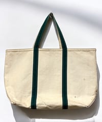 1980年代 L.L.Bean のトートバック！人気のラージライズ！底シングルのレアモデル！生成りxGREEN
