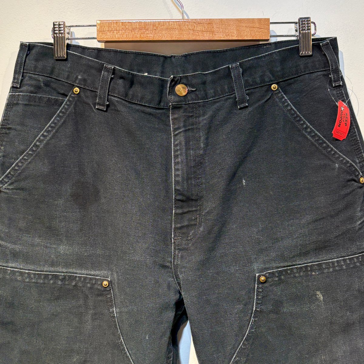 carhartt カーハートダブルニーブラック W34 L30 CarHartt(カーハート) フロントポケットダブルニーカーゴパンツ