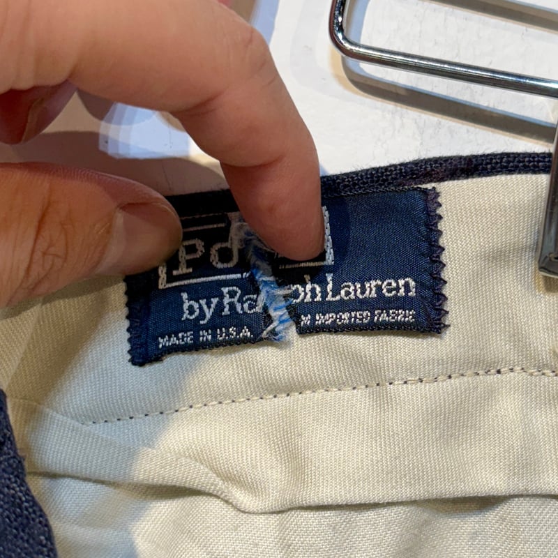 Polo by Ralph Lauren インディゴリネン　ワイドスラックス 古着 ラルフローレン Ralph Lauren POLO by ツータック リネン