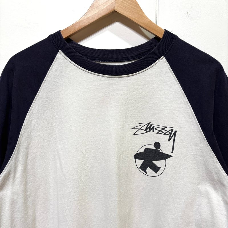 90s STUSSY ラグランTシャツ サーフマン Lサイズ アメリカ製
