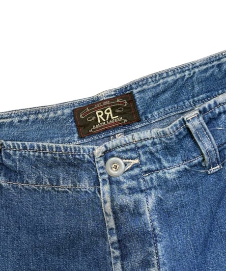【USED】1990s RRL デニムカーゴパンツ インディゴ 三つ星タグ期  W34 USA製